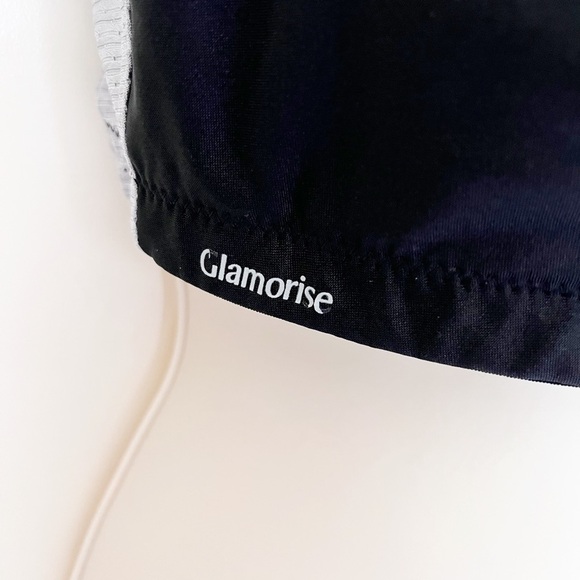 Glamorise Womens Sports Bra 42D Grey Black High Support Wireless Double Layer - Picture 8 of 12